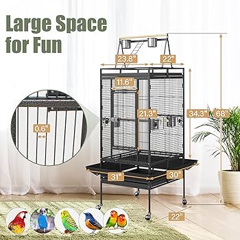 Amazon.com : ZENY 68-Inch Birdcage, Playtop Parrot Cage